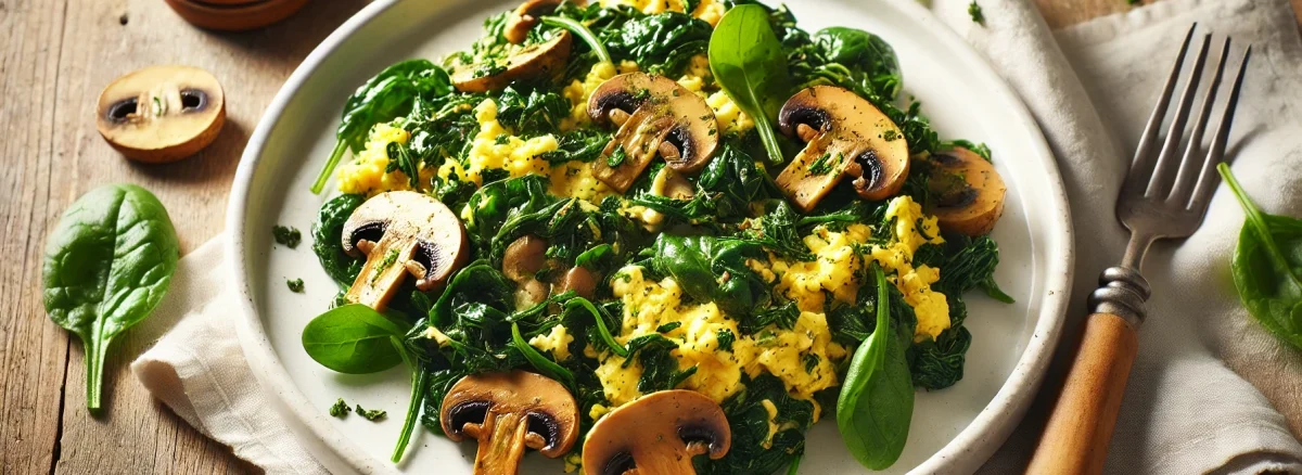 Spinach and Mushroom Scramble